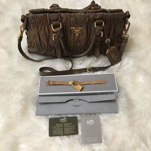 Authentic Hermes Kelly Watch and Prada Bag Combo